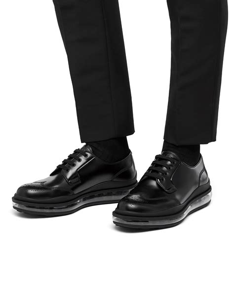 Black Brushed Leather Derby Shoes 